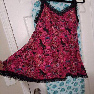 Torrid Sleep set, top and bottom, Hot pink and black, size 2